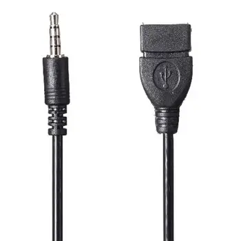 3,5 мм Разъем для подключения аудиоразъема AUX к адаптеру USB 2.0 Type Converter Автомобильный кабель AUX
