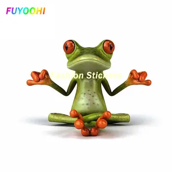 Наклейки FUYOOHI Play Frog Zen Мультяшные Автомобильные Наклейки Froggy Виниловый Шлем 3D Автомобильные Аксессуары Графика Мотоцикла Знак Аниме