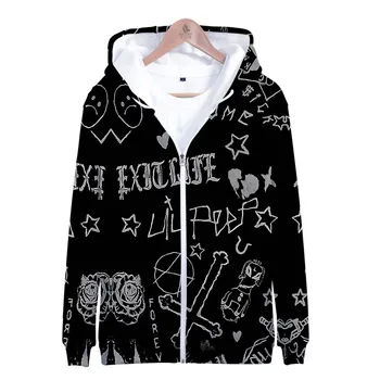 Куртка Lil Peep Hell Boy Lil.peep Singer с 3D Модным Дизайнерским Принтом, Мужская Куртка На молнии, Спортивные Костюмы, Уличная Одежда в стиле Хип-Хоп, Пальто с капюшоном