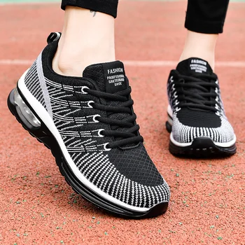Черные женские кроссовки для бега, спортивная обувь, женские роскошные брендовые дышащие кроссовки, Легкая сетчатая обувь на шнуровке, модные кроссовки