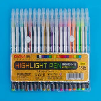 Пластиковая Гелевая ручка-хайлайтер, Прочная Блестящая ручка Нейтрального цвета с защитой от истирания, Корейская версия, Канцелярские принадлежности со вспышкой-хайлайтером
