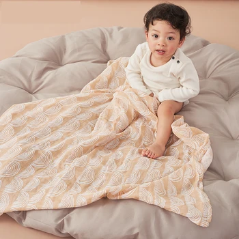 2 Слоя органического муслина, пеленальное одеяло, супер мягкое детское одеяло, обертывание новорожденных, детское банное полотенце