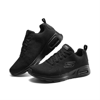мужская обувь skechers, полностью черная спортивная обувь, мягкие и удобные мужские кроссовки