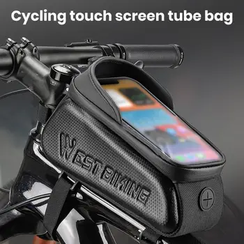 Аксессуары для велосипедов, велосипедная сумка, водонепроницаемые сумки на передней раме велосипеда с большой емкостью, чехол для телефона с сенсорным экраном для шоссейных велосипедов Mtb