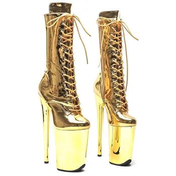 Auman Ale, Новинка, 23 см / 9 дюймов, верх из искусственной кожи, пикантные экзотические женские ботинки на платформе и высоком каблуке для вечеринок, Обувь для танцев на шесте 094