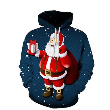 Забавные толстовки с 3D принтом Санта-Клауса для мужчин, Уродливый рождественский свитер, детские милые пуловеры, женская мода Y2k, зимняя одежда в стиле харадзюку