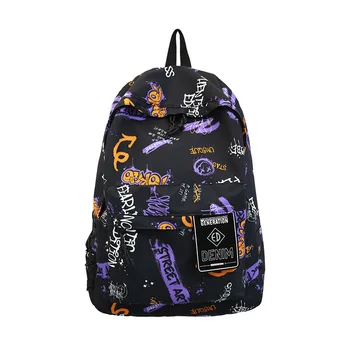 Подростковые школьные сумки для девочек и мальчиков, рюкзак средней школы с граффити в стиле харадзюку, нейлоновый повседневный кампусный Корейский рюкзак