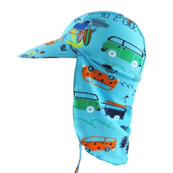 Мультяшная детская шапочка для плавания Лето 2023, Защита от солнца, Пляжные солнцезащитные шляпы, водонепроницаемые для мальчиков и девочек, детская уличная шляпа UPF 50 +