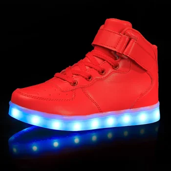 Детские светящиеся кроссовки, детские светящиеся кроссовки для мальчиков и девочек, женская обувь со светодиодной подсветкой, мужская обувь с яркой подошвой, зарядка через Usb, Размер 46