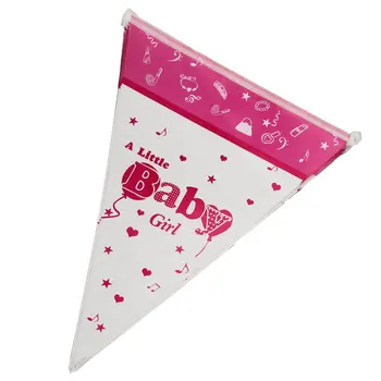 Новый розовый Бумажный флаг для мальчиков, Вымпел, Баннер, Украшение вечеринки с Днем Рождения, Флаги для детей, подарки для детского душа