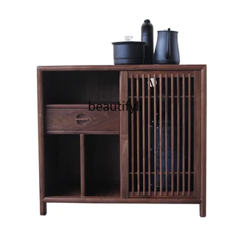 Шкаф для кипячения чая из массива дерева в китайском стиле, Чайный столик, Шкафчик для чая, чайник, Встроенная мебель для бокового стола в гостиной