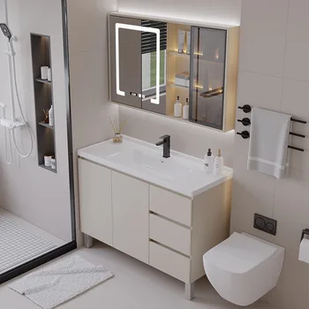 Мебель для ванной комнаты простой шкаф для ванной комнаты комбинированный керамический умывальник для ванной комнаты умывальный столик туалет