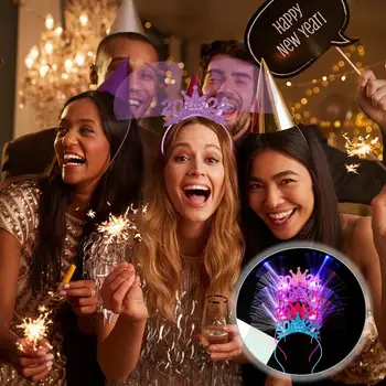 Украшения с Новым годом 2024, повязка на голову из нетканого материала, новогодние украшения для вечеринки для девочек, реквизит для фотосъемки, повязка на голову для вечеринки