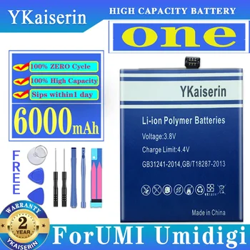 Сменный аккумулятор YKaiserin Новый аккумулятор емкостью 6000 мАч для аккумулятора мобильного телефона UMI Umidigi One