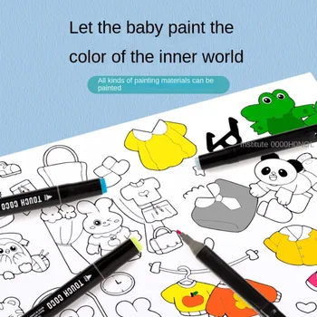 Наклейка для рисования свитками Бумага для гуаши, акварели, цветная бумага для заполнения, рулон для детского рисунка, пустая наклейка для раскраски