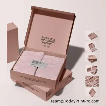 Плоская упаковка с логотипом на заказ, складная упаковка из крафт-бумаги, гофрированные почтовые коробки для высечки.
