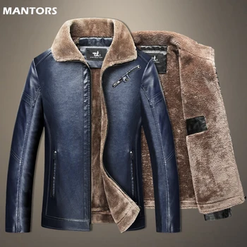 Мужские кожаные куртки Мотоциклетная велосипедная куртка из искусственной кожи, мужское бархатное повседневное пальто, теплая брендовая мужская куртка, Ветрозащитная верхняя одежда, пальто