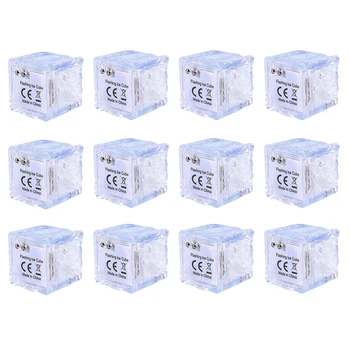12шт Водонепроницаемый светодиодный кубик льда Светодиодный светильник Ice Cube Glowinthedark для вечеринки с выпивкой