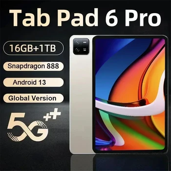 Pad 6 Pro Android 13 2024 Оригинальная Глобальная версия планшета Snapdragon 888 Планшеты ПК С двумя Sim-картами 16 ГБ + 1 ТБ 5G WIFI Mi Tab
