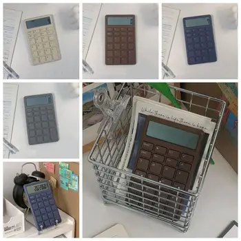 Бесшумный простой финансовый калькулятор в шоколадном стиле Широкоэкранный простой студенческий бухгалтерский калькулятор 12 цифр ABS
