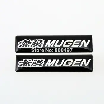 2 x Новейший 3D Автомобильный стайлинг Алюминиевая Клеевая наклейка Эмблема Багажника автомобиля Автомобильный Клейкий значок для Mugen