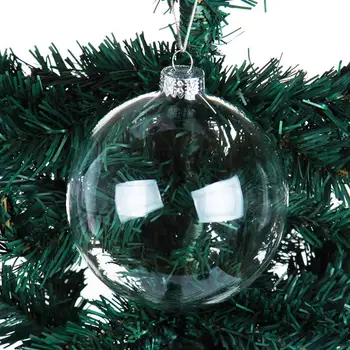 Пластиковый Подвесной Прозрачный Рождественский шар Небьющиеся Прозрачные Наполняемые Рождественские шары из пластика Diy для Рождества