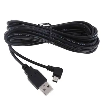 Прочный кабель для зарядных устройств Mini USB 5V 2A с 90-градусной левой головкой для зарядки видеорегистратора