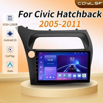 Для Хэтчбека Honda Civic 2006-2011 Android 13 Автомобильное Радио Мультимедиа Видео Навигация 2 Din Стерео Головное Устройство Динамик Carplay
