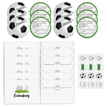 12 пригласительных билетов на футбол, качественная немецкая печать, уникальное приглашение для детей