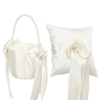 Декоративные элементы для свадебной вечеринки H55A, Атласная корзина для девочек с Белыми Цветами, создадут теплую атмосферу на Вашей праздничной вечеринке