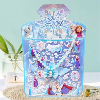 Декоративные изделия Disney своими руками для детской вечеринки, сменная наклейка с ожерельем, наклейка для вечеринки, праздничный подарок