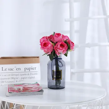 Букет роз из искусственного латекса, увлажняющий True Touch, Свадебная композиция для вечеринки, Фотография, Домашний декор, Розовые розы