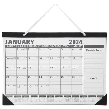 Канцелярские Принадлежности Настенный Календарь, Висящий в домашней комнате на 2024 год, Ежедневный Рабочий Стол, Прочные Ежемесячные Заметки