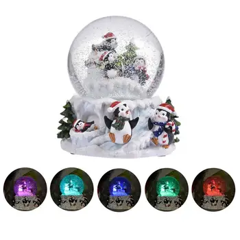 Музыкальный Снежный шар 2023 года, Очаровательные фигурки Пингвинов, Снежный шар, Рождественский Глобус, Хрустальный шар, Музыкальная шкатулка со снегом, Рождественский подарок
