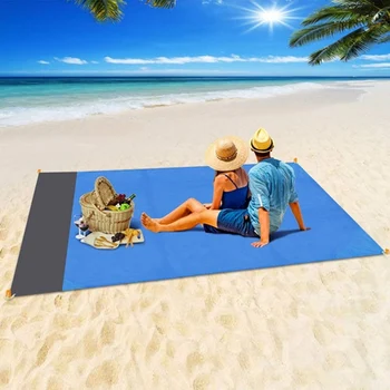 Водонепроницаемое карманное пляжное одеяло 2x2,1 м Складной коврик для кемпинга Матрас Портативный легкий коврик для пикника на открытом воздухе Песчаный пляж