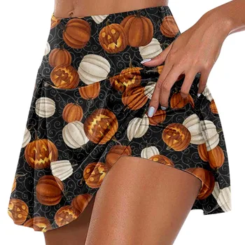 Элегантные социальные женские юбки, облегающие шорты для занятий спортом и йогой с принтом летучей мыши на Хэллоуин, простые юбки для женщин, 2023 Faldas