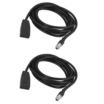 2X Высококачественный черный 10-контактный разъем 3,5 мм для автомобильного USB-адаптера AUX IN для BMW E39 E53 BM54 X5 E46