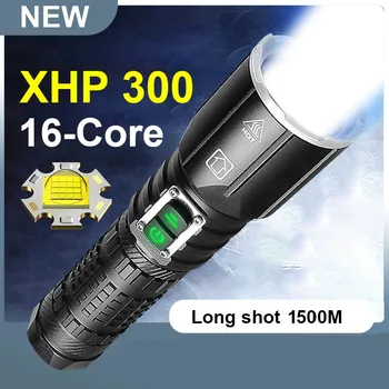 Супер XHP300 Самый Мощный Светодиодный Фонарик USB Перезаряжаемый Фонарик XHP100 Тактический Светодиодный Фонарик Высокой Мощности 18650 Ручной Фонарь