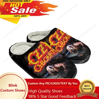 Домашние хлопчатобумажные тапочки Оззи Рок-певца Осборна на заказ, мужские Женские сандалии, Плюшевая повседневная обувь, сохраняющая тепло, пара термальных тапочек