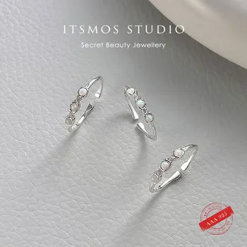 Кольцо с опалом из стерлингового серебра ITSMOS s925, мини-кольцо неправильной формы, обручальные кольца с классическим пасьянсом для женщин