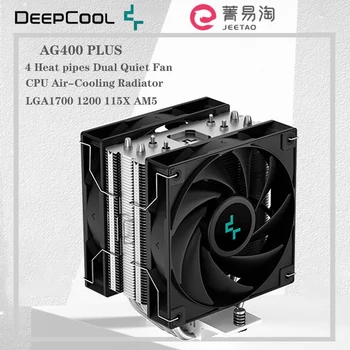 DEEPCOOL AG400 PLUS 4 Тепловых Трубки CPU Air Cooler 4PIN PWM С Двумя Вентиляторами CPU Cooler Для LGA1700 1200 115X 1151 1155 AM4 AM5