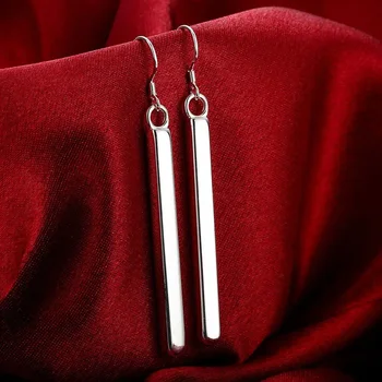 Горячие серьги из стерлингового серебра 925 Пробы, высококачественные Модные Женские украшения, Длинные Геометрические Серьги, Подарки