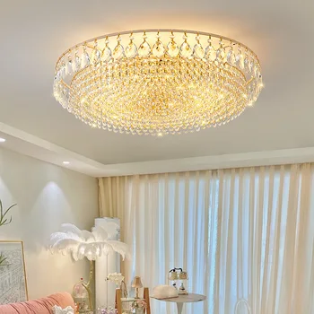 Роскошный потолочный светодиодный светильник для гостиной, кабинета, домашнего декора, главной спальни, очаровательного хрустального классического светильника Goldend Lampframe E14