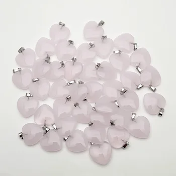мода 20 мм роза розовое стекло подвески в виде сердца Ожерелье для изготовления ювелирных изделий 50 шт. высокое качество подвески Подарок DIY аксессуары оптом