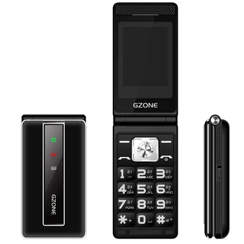 Раскладной мобильный телефон 2,4 дюйма 2G GSM с двумя sim-картами MP3 Большой кнопочный телефон быстрого набора с двумя факелами Мобильный телефон-раскладушка для пожилых людей