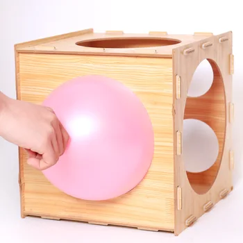 Коробка для измерения воздушного шара, коробка для регулировки размера воздушного шара на 9 отверстий, Квадратный деревянный инструмент для измерения воздушного шара, круглая коробка для шариков