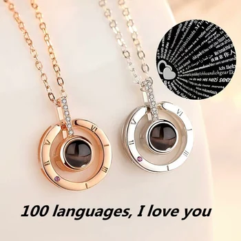 Новое 100 языков, я люблю тебя, ожерелье для женщин, Память о любви, Свадебное ожерелье, колье, подарок для любимой Женщины, украшения