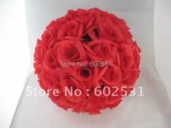 SPR 15 шт. / лот, шар из красных роз, свадебное цветочное украшение-шар для поцелуев-25 см, центральное украшение стола, декоративный искусственный цветок