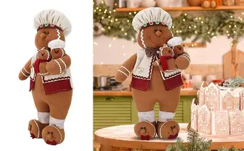 Рождественская кукла Пряничный человечек, Детские приятные игрушки-компаньоны, Рождественская мягкая игрушка, подушка для объятий, Плюшевый подарок, товары для домашнего декора