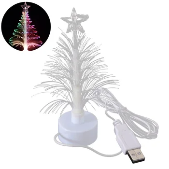 Мини-светодиодная Рождественская Елочная лампа Рождественский Декоративный светильник Ночник, Изменяющий цвет Волоконно-оптического света, Лампа для подключения через USB Декор